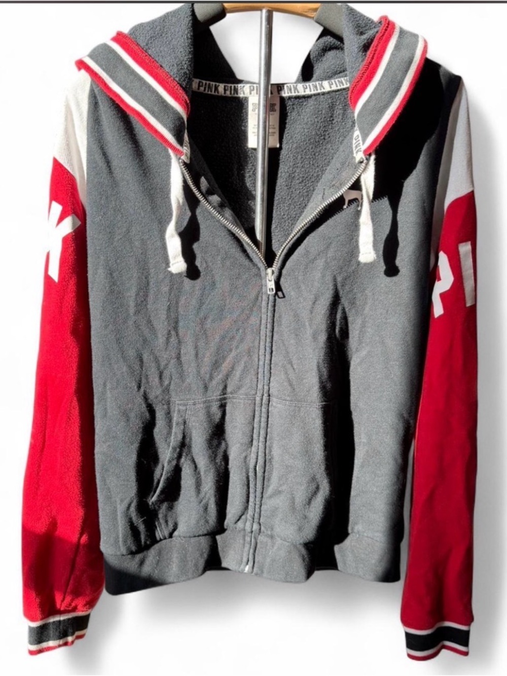 Victoria's Secret PINK Black & Red Zip-Up Hoodie